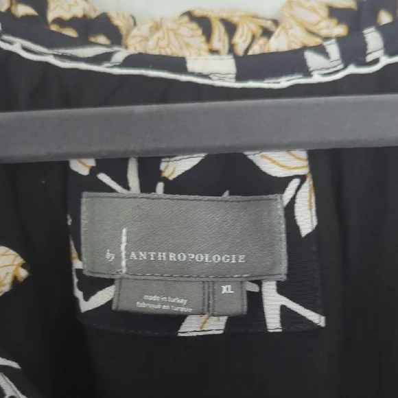 Anthropologie Black and Yellow Robin Flutter Sleeve Mini Dress - Picture 4 of 9